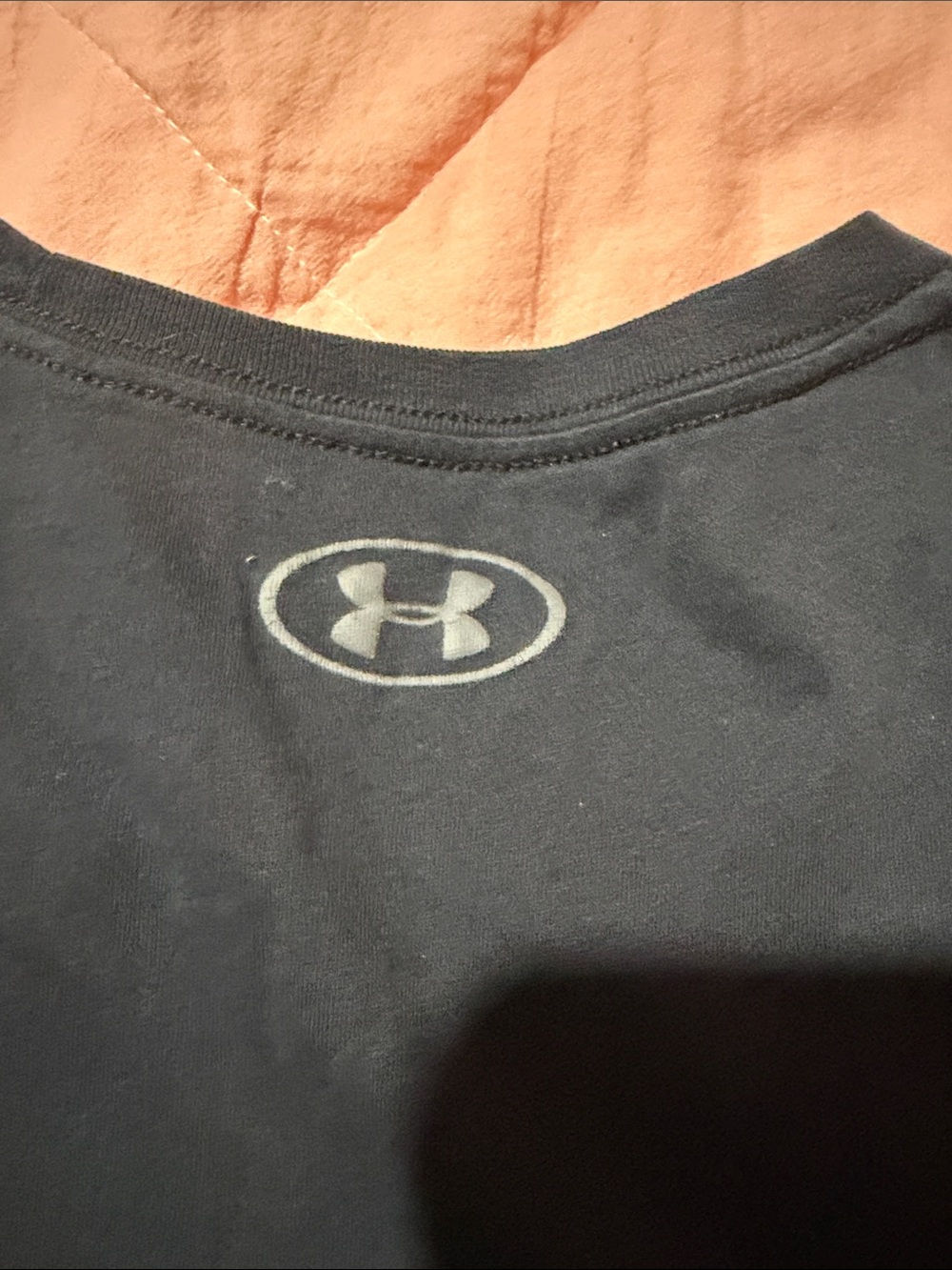 Under Armour Men's Black Crew Neck Graphic Tee with Gray Stripe - Picture 5 of 5